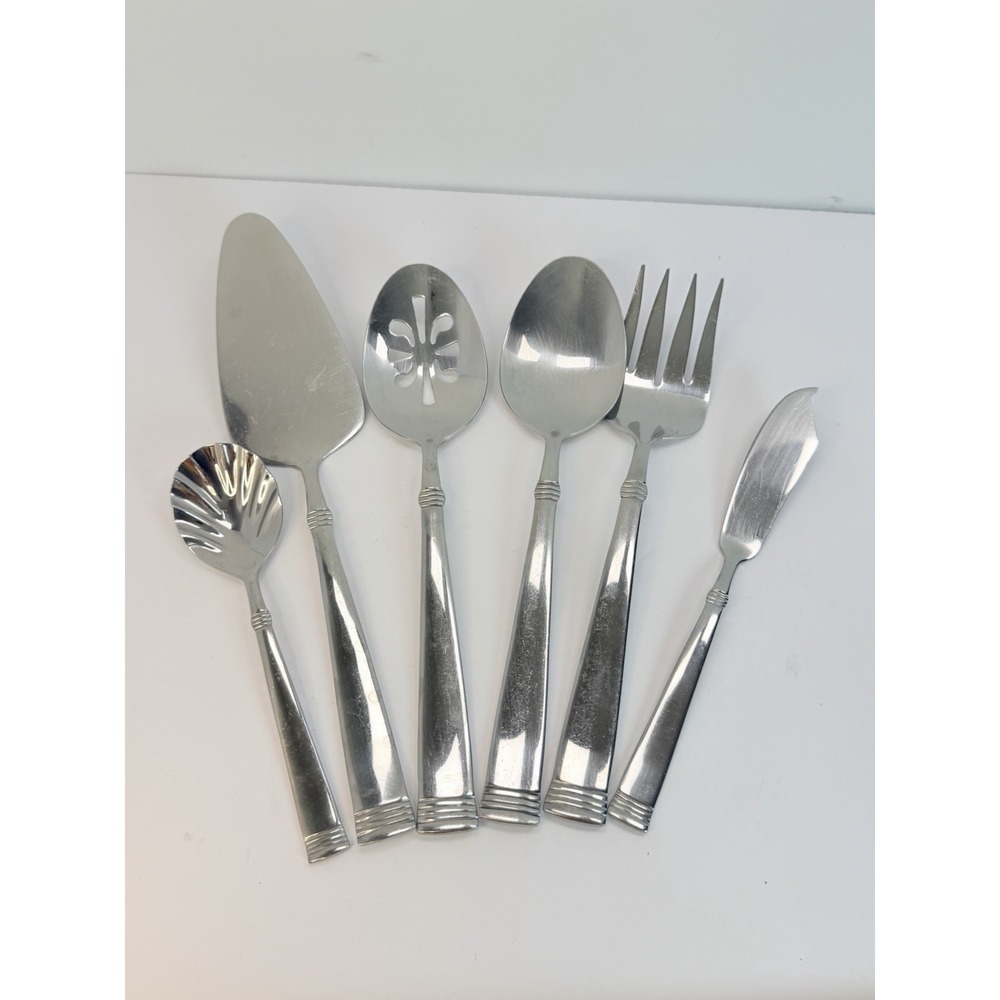 Wallace Napoli Glossy Stainless Set Of 6 Serving Spoon Fork Sugar Butter Knife